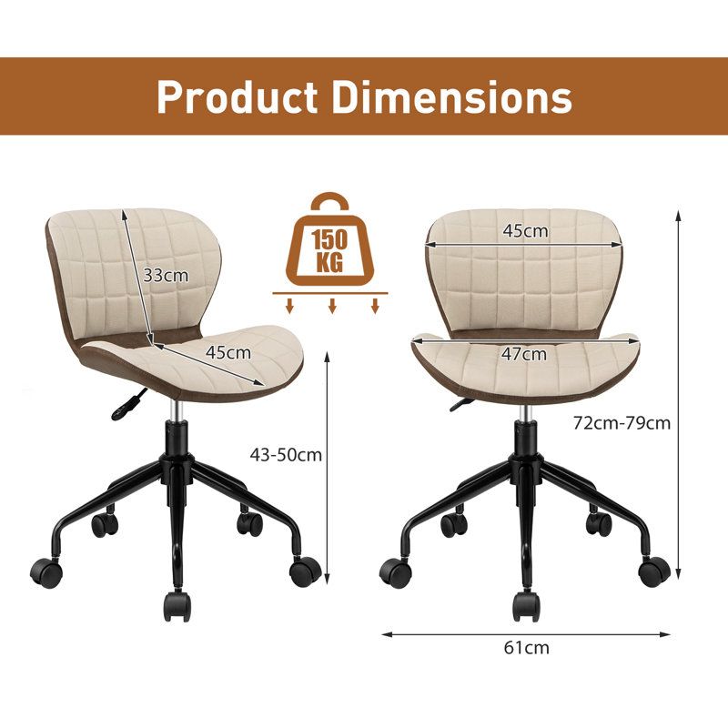 Metro Lane Blasa Linen Office Chair, Brown