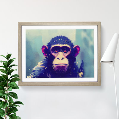 Monkey Art Painting Abstract - Framed Print