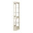 Lighted Corner Curio Cabinet - Display Case For Living Room, Antique Collectibles, Wine & Bar Glass Storage - Elegant Corner Design With Lights Included- White-2056709073