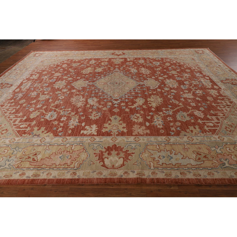 Vegetable Dye Oushak Turkish Large Rug 11x14