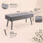 Modern Dining Set with Arrow Charcoal Table, 2 Grey Velvet Chairs and Grey Velvet Bench 4 Seater
