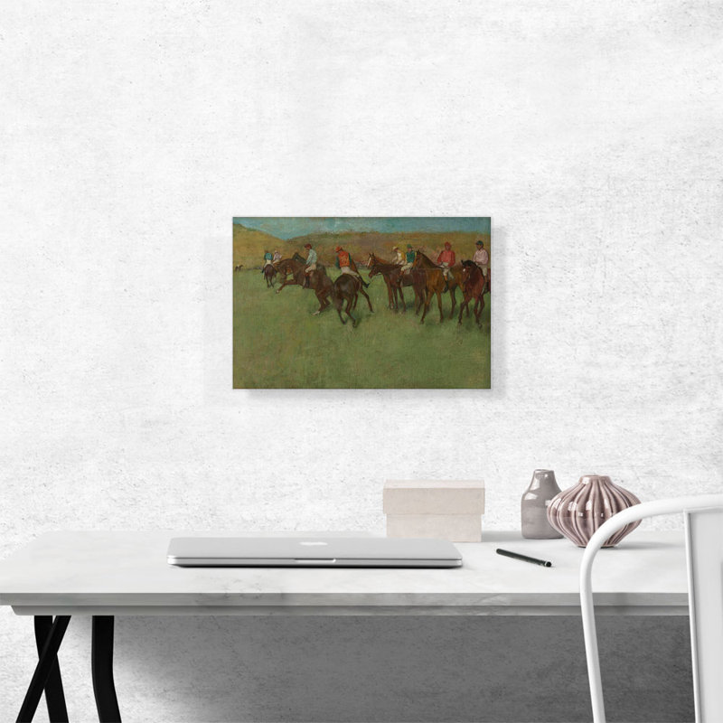 At The Races Before The Start 1885 par Edgar Degas - peinture sur toile tendue, H 12 po x l 18 po x P 1,5 po