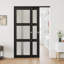 72" x 80" Frosted Glass Sliding Closet Doors with Solid Manufactured Wood Frame and Installation Hardware Kit-112842772