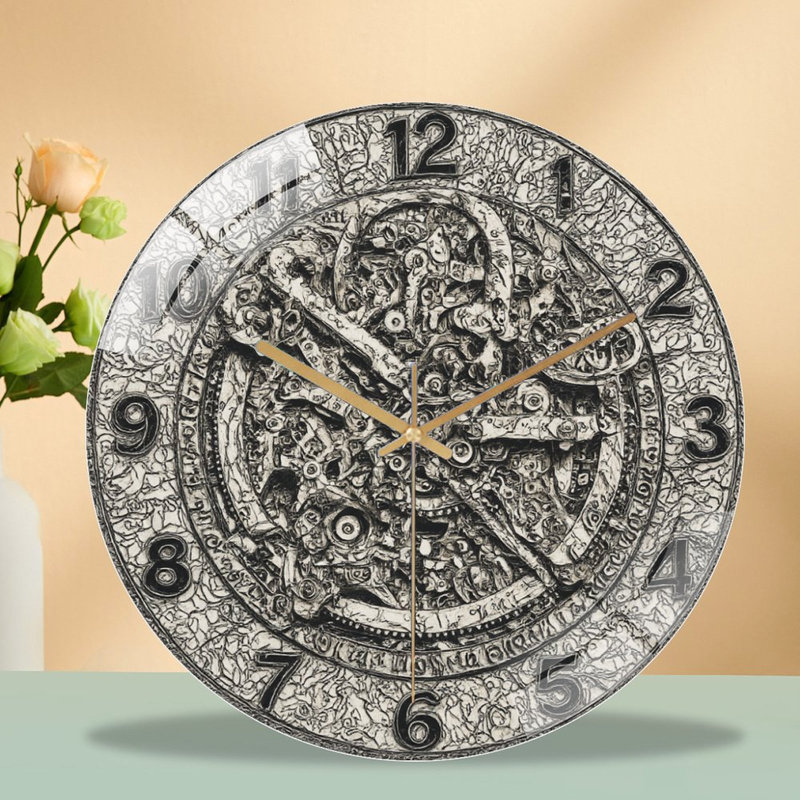 Horloge murale avec art urbain Cyberpunk style néon - horloge murale moderne en verre 12 po