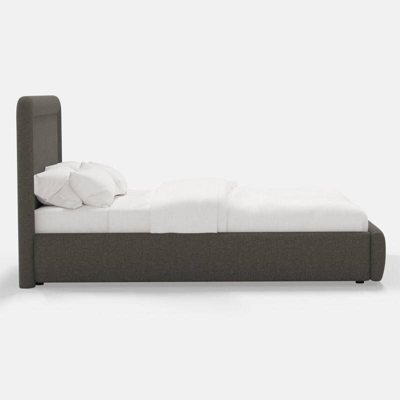 Stoffer Home x Cloth and Co. Marisa Bed, Zuma Charcoal Textured Linen, Full