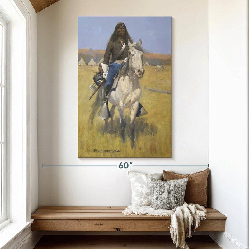 Lelar Mounted Indian Scout, 51" H x 34" W