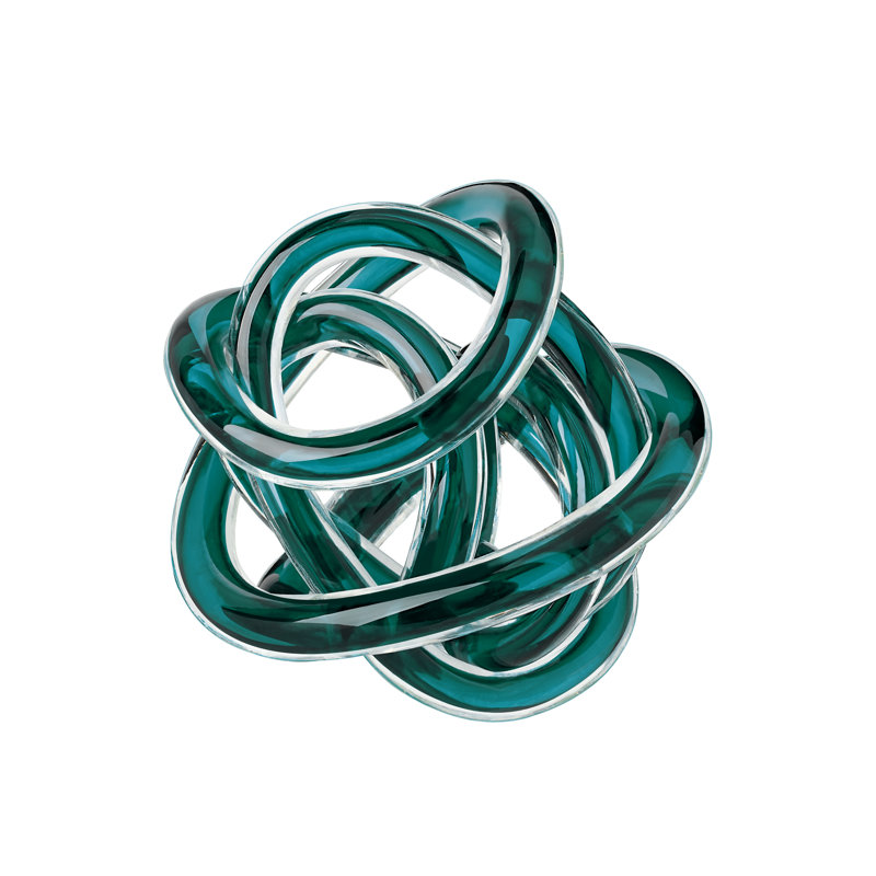 Pièce de décoration abstraite colorée Holliman, Turquoise, H 4 po x l 4 po x P 4 po
