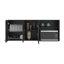Rangement mural pour armoire de cuisine avec espace pour micro-ondes, 4 portes, tablettes de rangement intérieures, tablette ouverte et porte-vaisselle intégré Hasselt