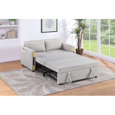 Causeuse-lit en velours de 55,5 po Percy