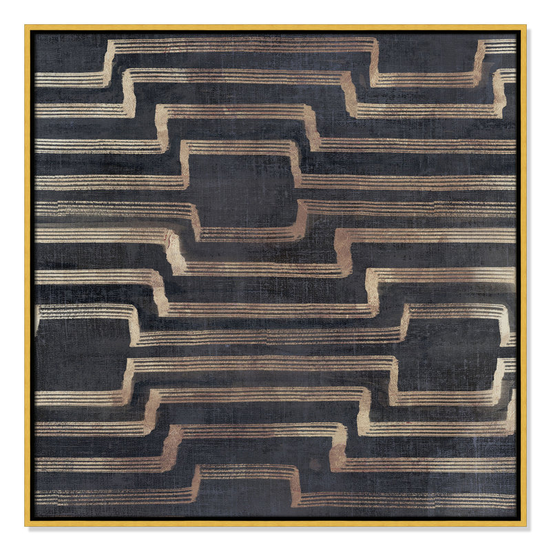 Golden Symphony in Motion II - Square Version Print par Emma Peal, H 31,5 po x l 31,5 po, Or