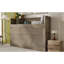 Lit simple TG avec bureau, DEL à 3 couleurs, charge, finition gris délavé, coffre-fort pour les petits espaces-349773960