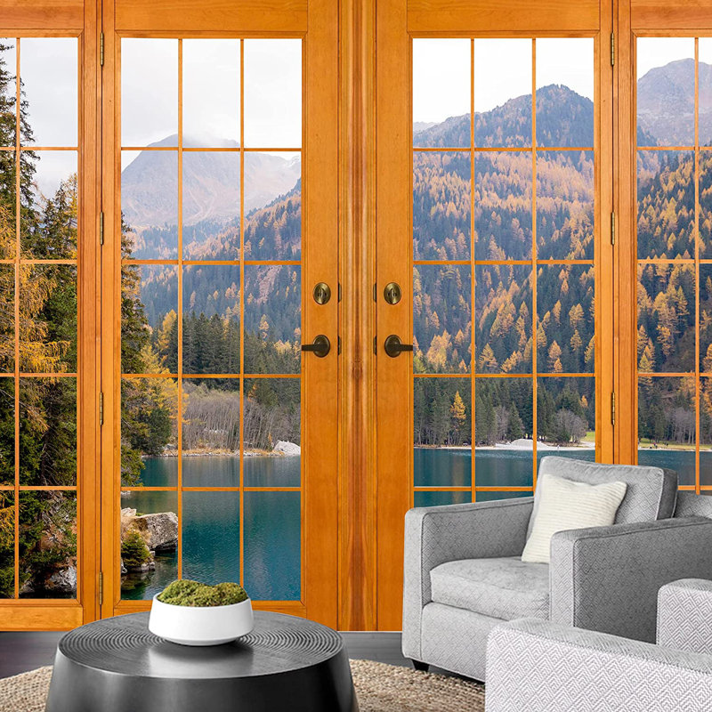 Panneau mural automne nature lac L 5,5 pi x l 96 po Autumn, L 100 po x l 144 po