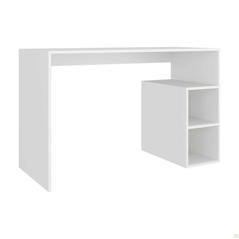 Bureau Benson, 3 tablettes, blanc