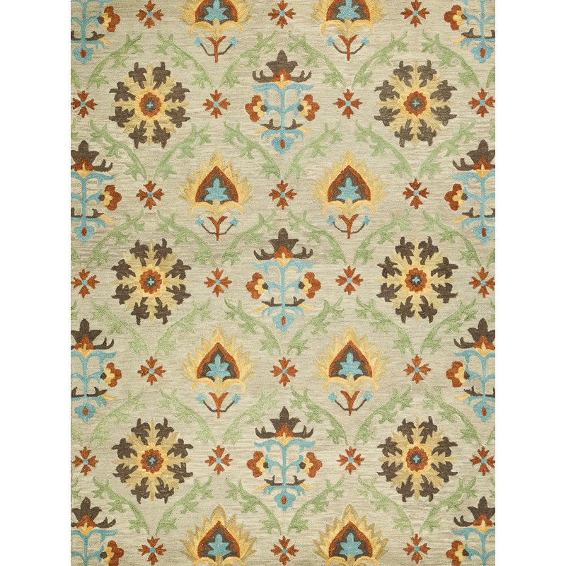 Savannah Hand Tufted New Zealand Wool Beige/Multi Area Rug, 9'X12'