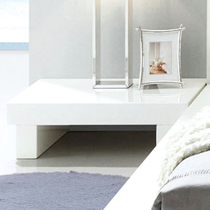 Table de chevet en bois avec finition blanche brillante pour l'attrait de la chambre à coucher laqué ultrabrillant