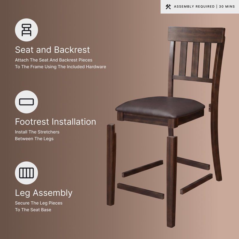 Bartons Bluff Upholstered Counter Stool, Brown