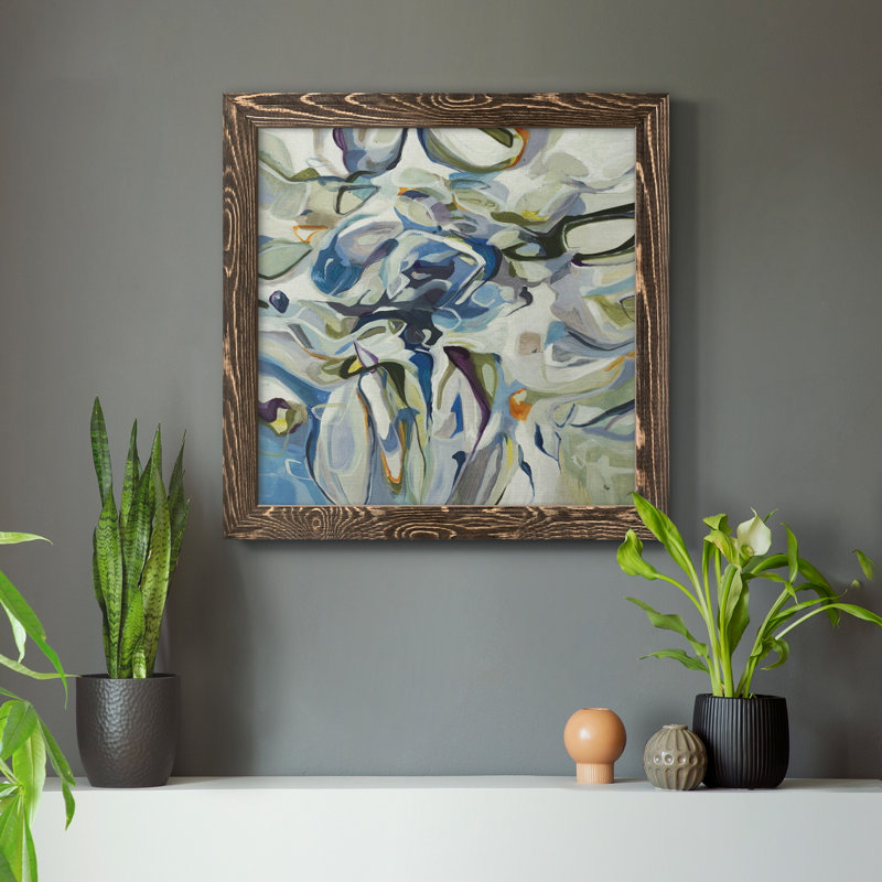 Toile encadrée Out of the Blue - de qualité supérieure - prête à être accrochée, H 17 po x l 17 po x P 1,5 po, Cadre noyer
