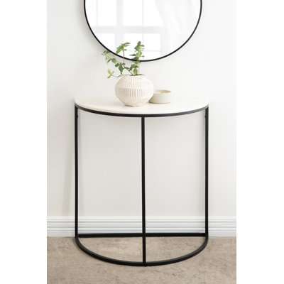 Console en marbre et métal demi-cercle
