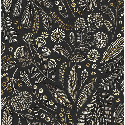 Briar Navy Floral Wallpaper