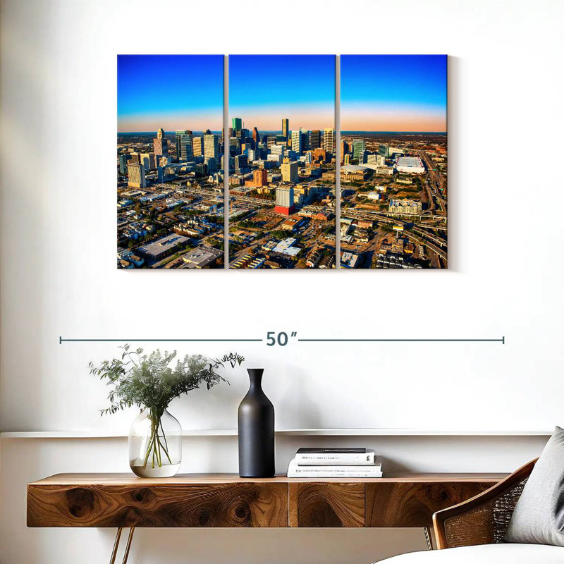Vue du paysage urbain de Houston, H 24 po x l 38 po