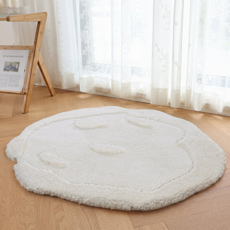 Tapis rond blanc