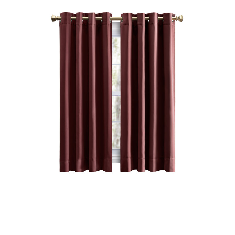 Ardelle Blackout Single Curtain Panel, 56" W x 54" L, Garnet with Antiqued Bronze Grommets
