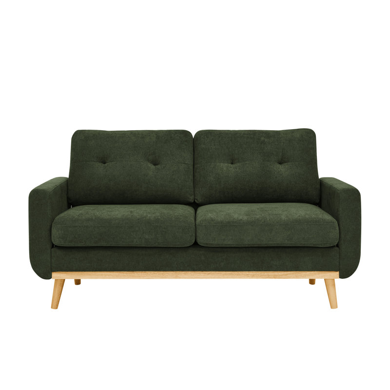 Canapé rembourré Mid-Century, Vert antique