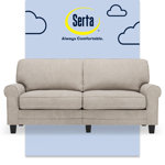 Serta Copenhagen 73" Rolled Arm Sofa, Easy Care Fabric, Soft Pillow Back, Pocket Coil Seat Cushions