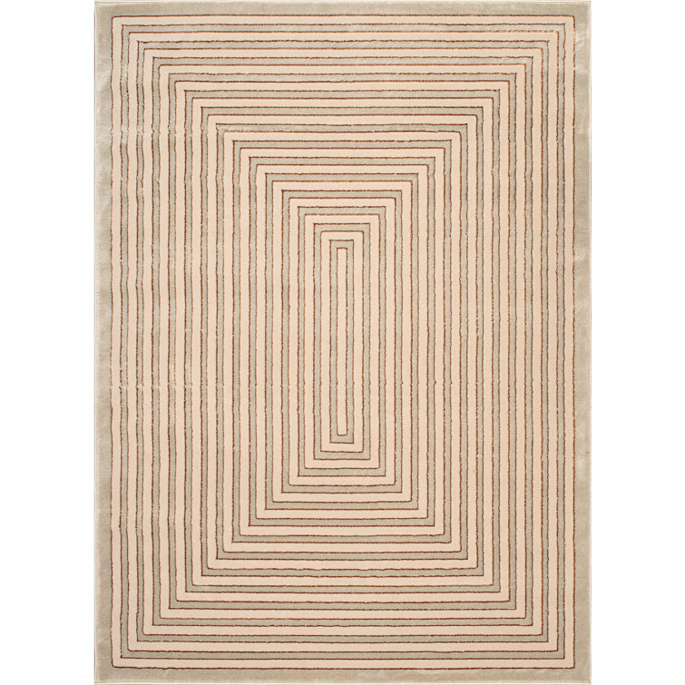 Monaco Series Abrstract Black/Gray/Ivory/Beige Area Rug