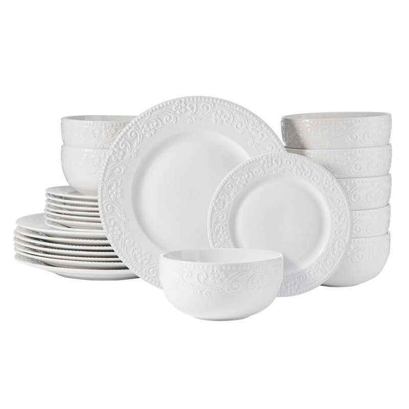 Pfaltzgraff Textured Charm 24-Piece Dinnerware Set, Service for 8
