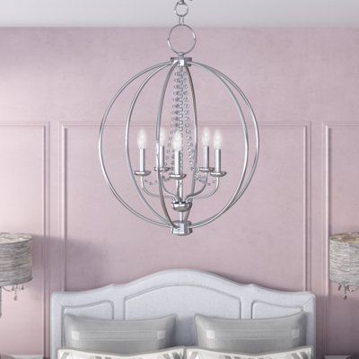 Lustre globe à 4 lumières avec détails en cristal Moores