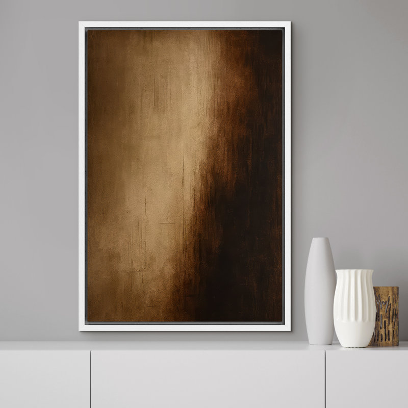 «Warm Bronze Fade Minimalist Wall Decor», reproduction d'art sur toile encadrée, H 36 po x l 24 po x P 1,5 po