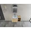 Meuble-lavabo mural 36 po avec lavabo d'art en céramique et tablettes de rangement, porte à fermeture en douceur