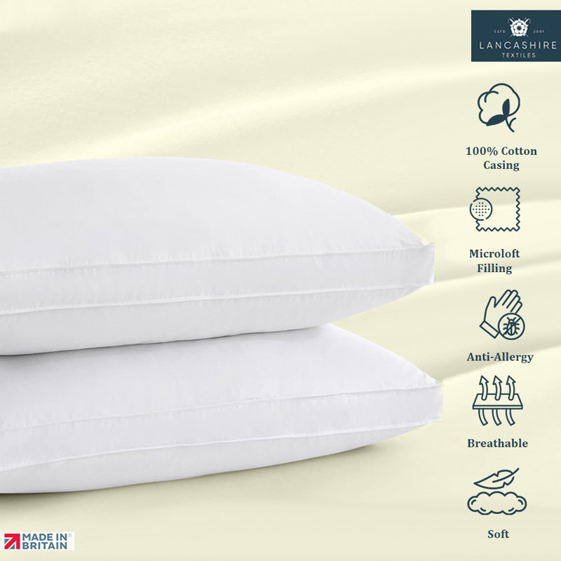 Boutique Collection-P Down Alternative 74 cm H x 48 cm W Medium Support Pillow