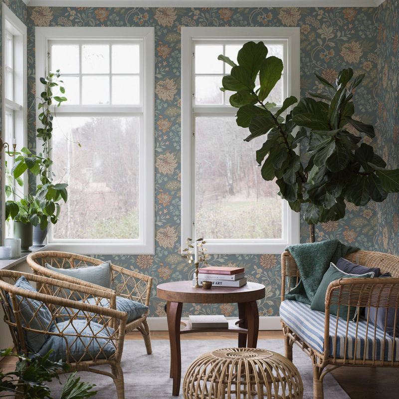 Boråstapeter Alicia Wallpaper, Blue/Beige