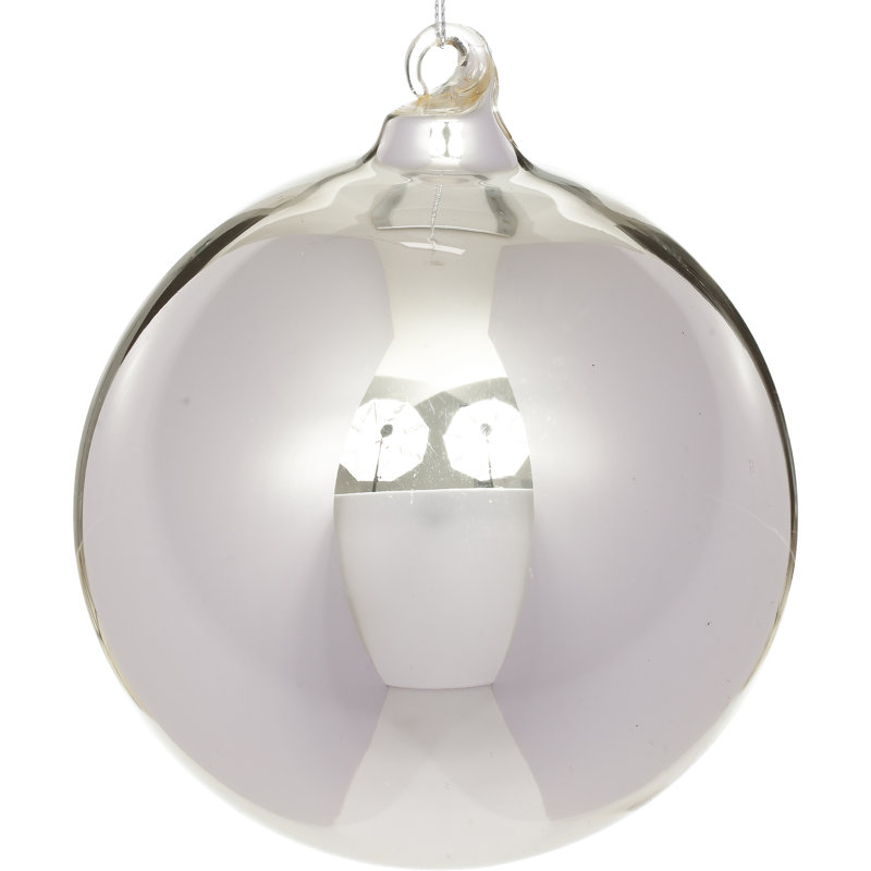 Ornement boule de Noël sans motif Mark Roberts, H 5 po x l 5 po x P 5 po, Ivoire