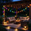 Guirlande de lumières d'extérieur RVB avec télécommande et lumières à DEL imperméables pour la terrasse