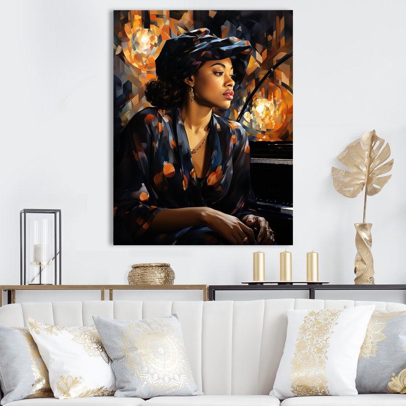 Portrait de femme Harlem Renaissance - art mural Harlem Renaissance, Gold Picture Framed, 32" H x 16" W
