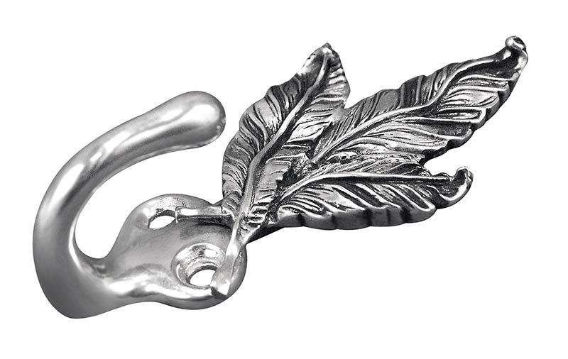 Carlotta Wall Hook, Antique Silver