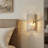 1-light Gold Metal Textured Glass Wall Sconce Set