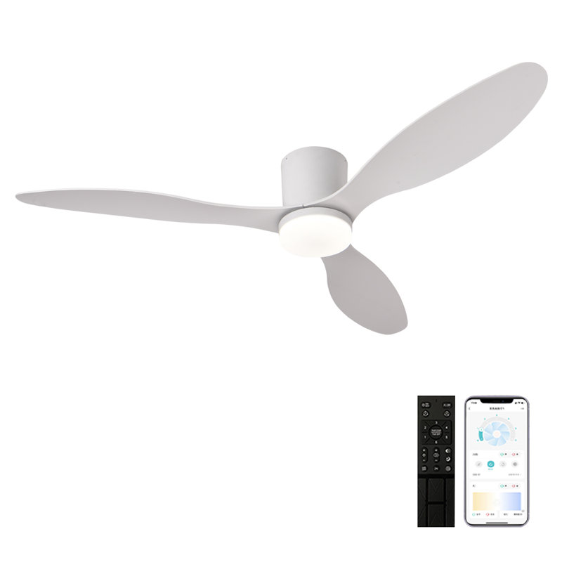 106.68cm Ceiling Fan with LED Lights, White, White