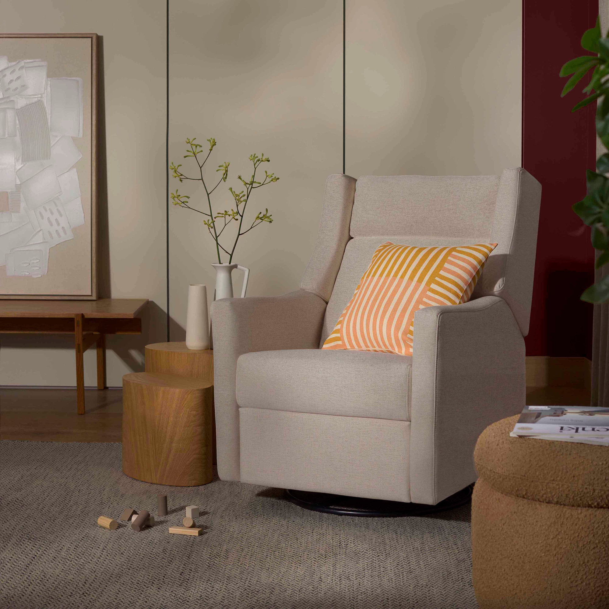 Kiwi Power Recliner and Swivel Glider with Power Adjustable Headrest and USB Port, Beach Eco