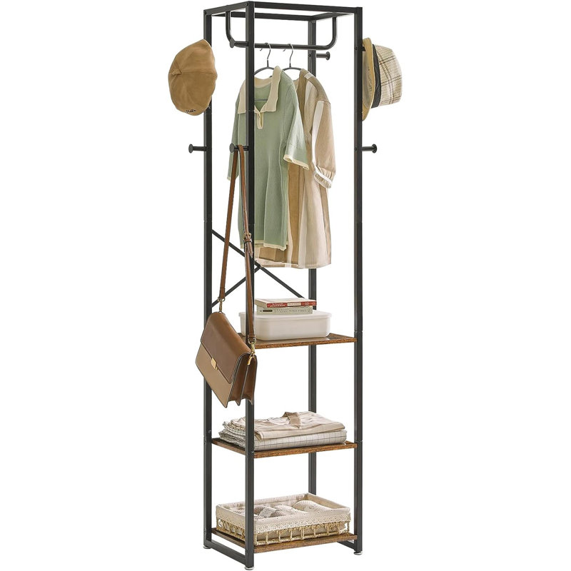 Wichert Freestanding 8 - Hook Coat Rack, Black