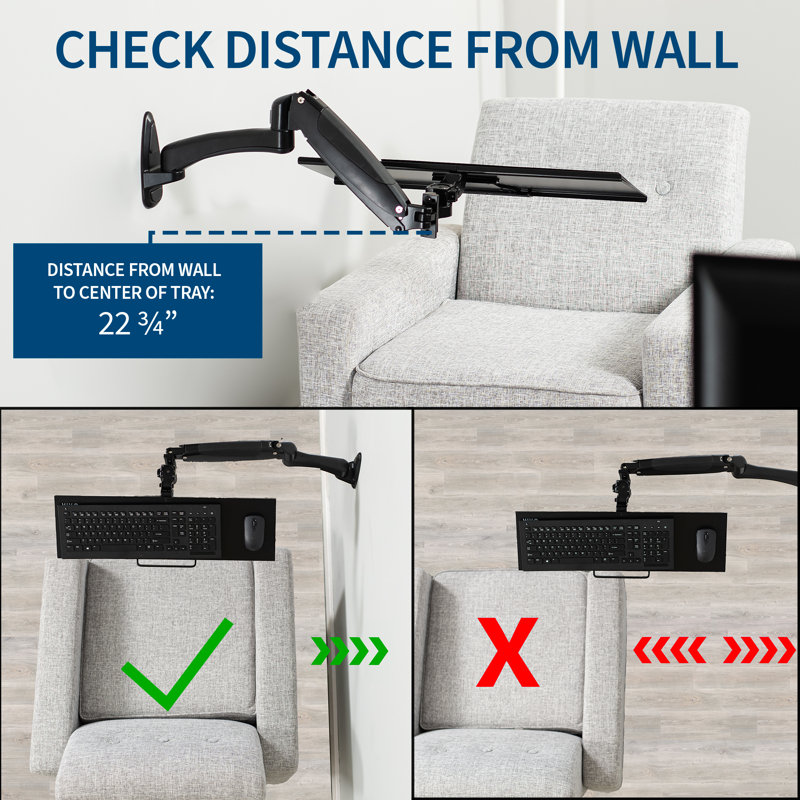 Support mural VIVO pour clavier et souris articulé, Mount-KB35A
