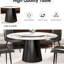 Table de salle à manger en pierre frittée de 60,19 po avec disque rotatif - pouvant accueillir 6 à 8 personnes, stable et facile à nettoyer. La table tournante blanche moderne de 31,5 po peut accueillir un matériau haute performance.