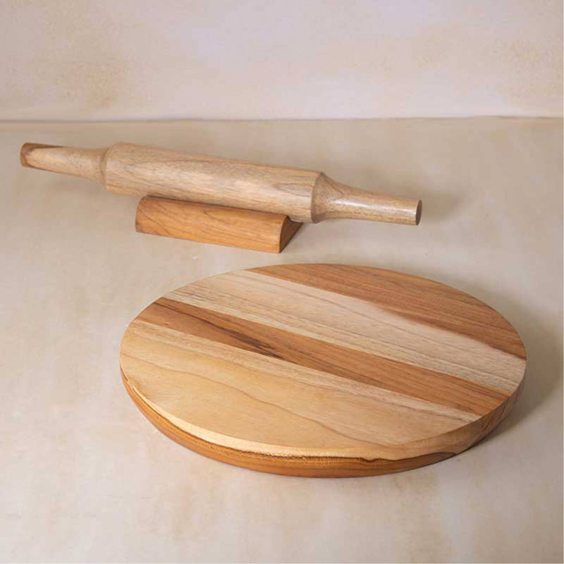 Chakla Belan en teck avec support