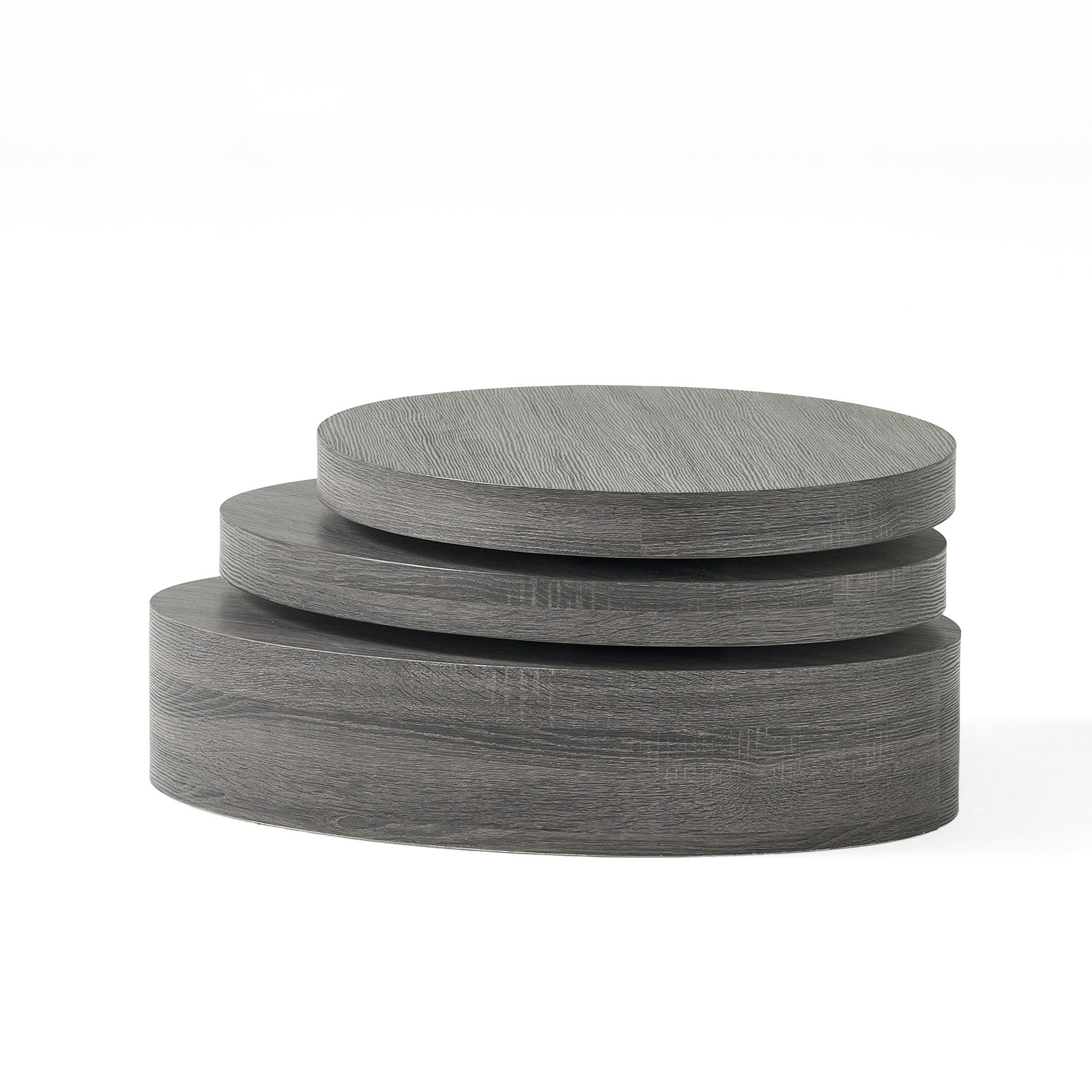 Red Barrel Studio® Black Oval Rotatable Coffee Desk With Rotating ...