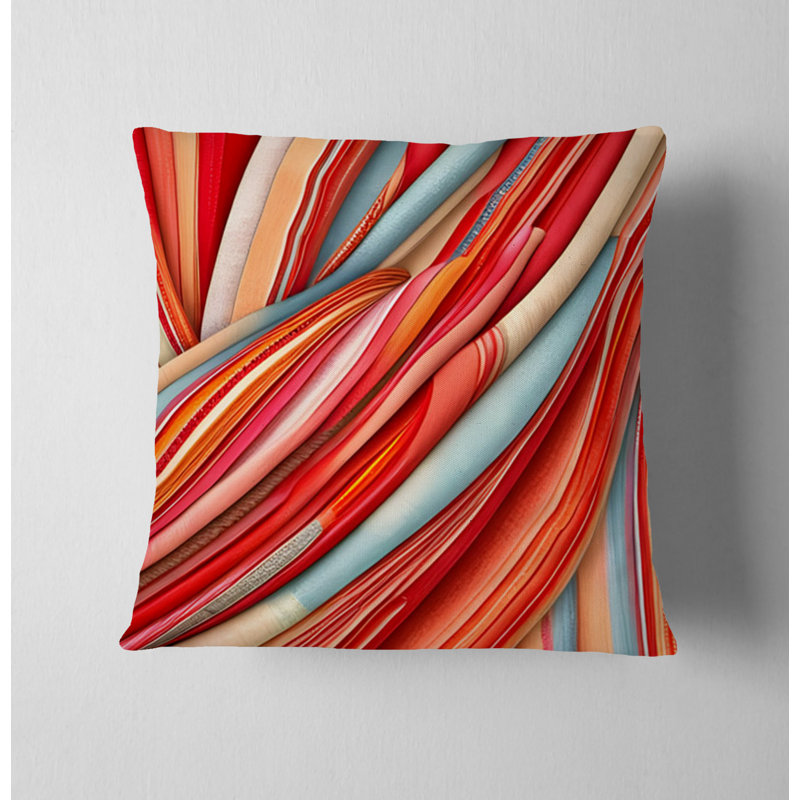 Throw Pillow With Insert, 16"H x 16"W, Blue/Red Abstract 16