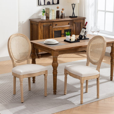 Chaise de salle à manger de style français antique, ensemble de 2
