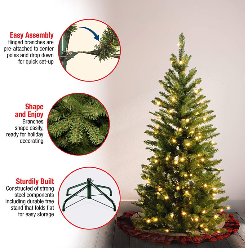 7.5' Winchester Pine Prelit Artificial Christmas Tree with Multicolor Lights